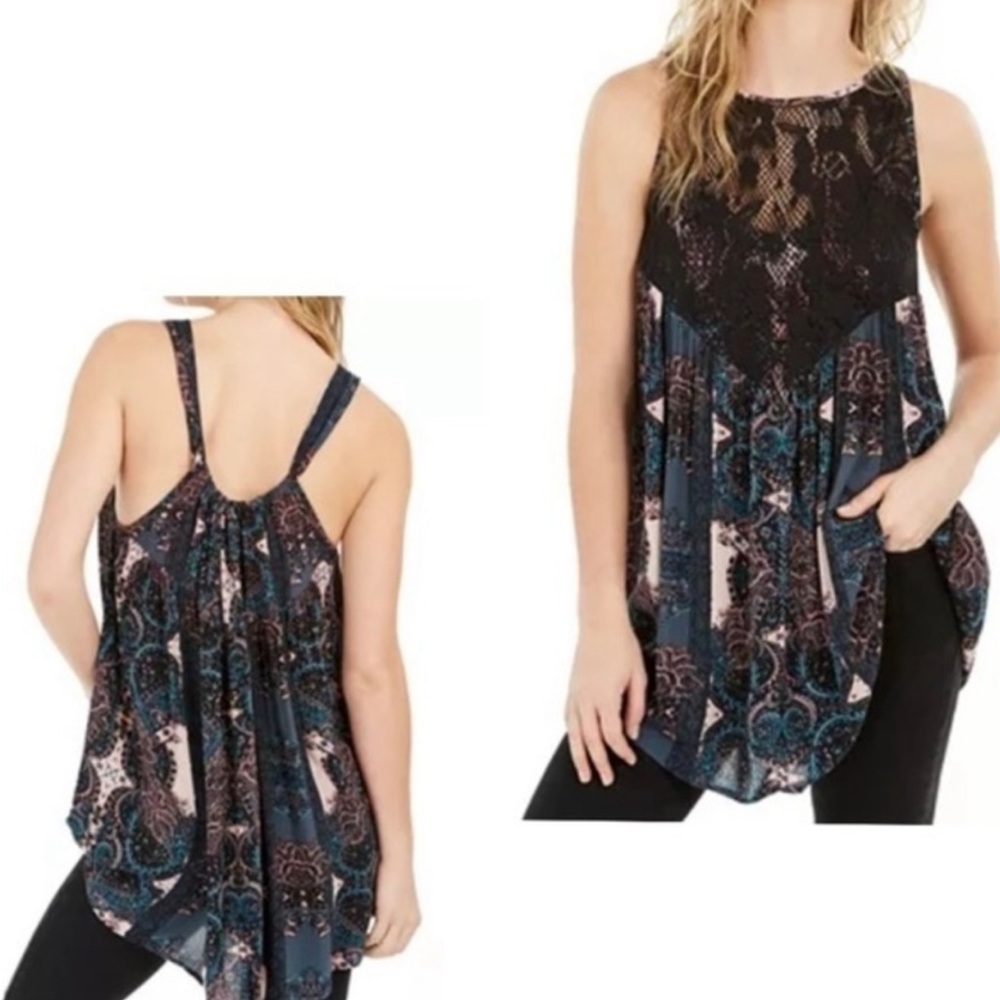 Euc Xs Free People Elegant Black and Blue Women's Dress